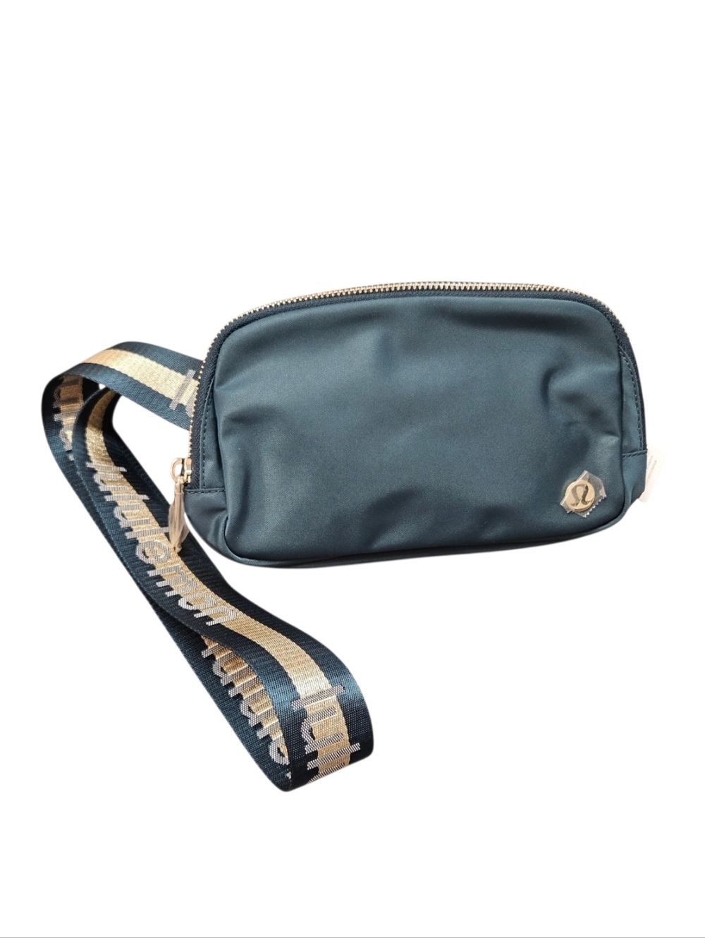 NWT Lululemon Everywhere Belt Bag 1L Green/Gold Wordmark Crossbody Waist Pack